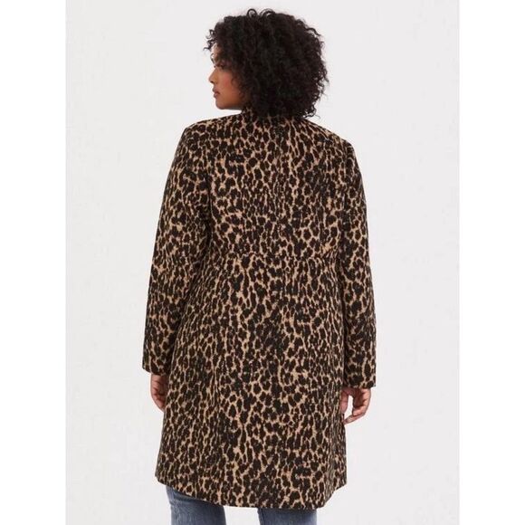 Torrid Coat women’s 2 Leopard print wool blend single button Coat Jacket - Picture 4 of 8